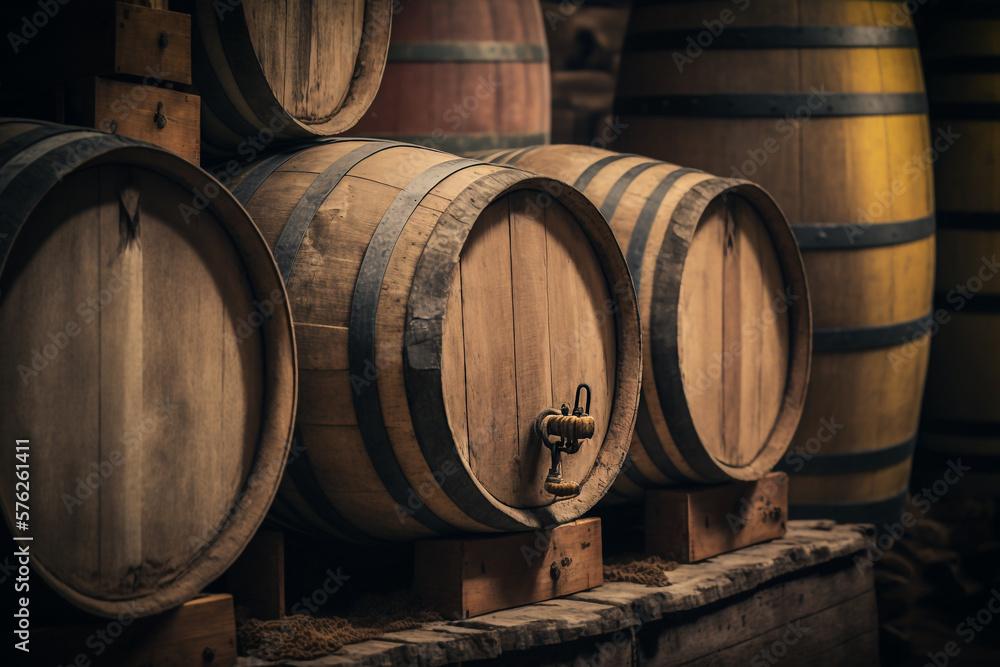 storage of wine in wooden barrels, long term aging of wine Generative AI