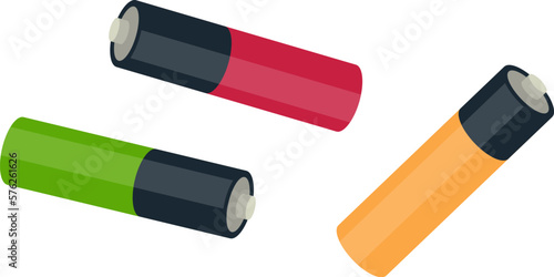 Battery flat illustration Source of power