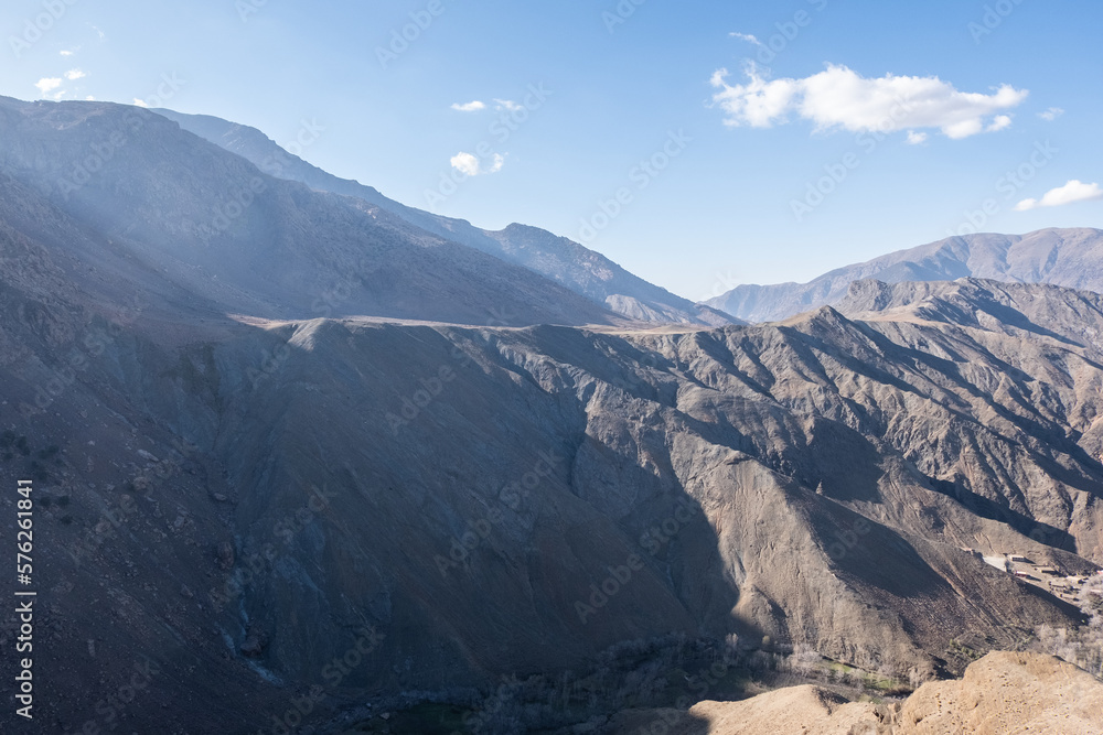 The road that crosses the Atlas mountains in Morocco