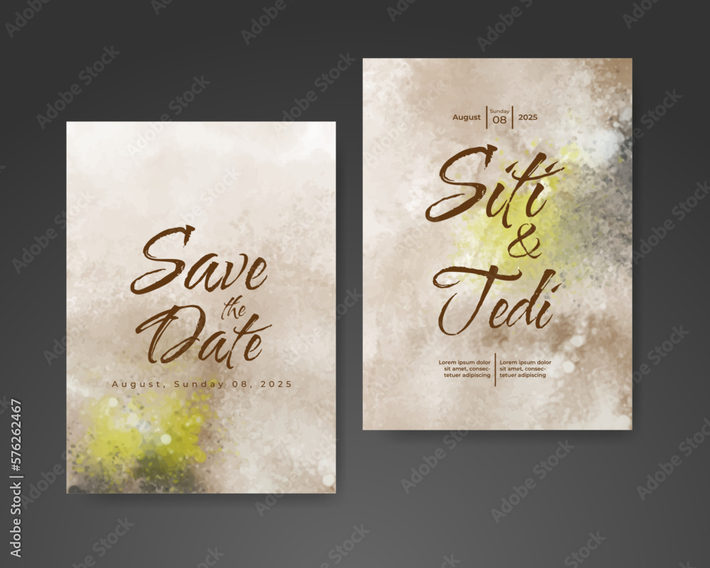 Wedding invitation with abstract watercolor background Wedding invitation with abstract watercolor background
