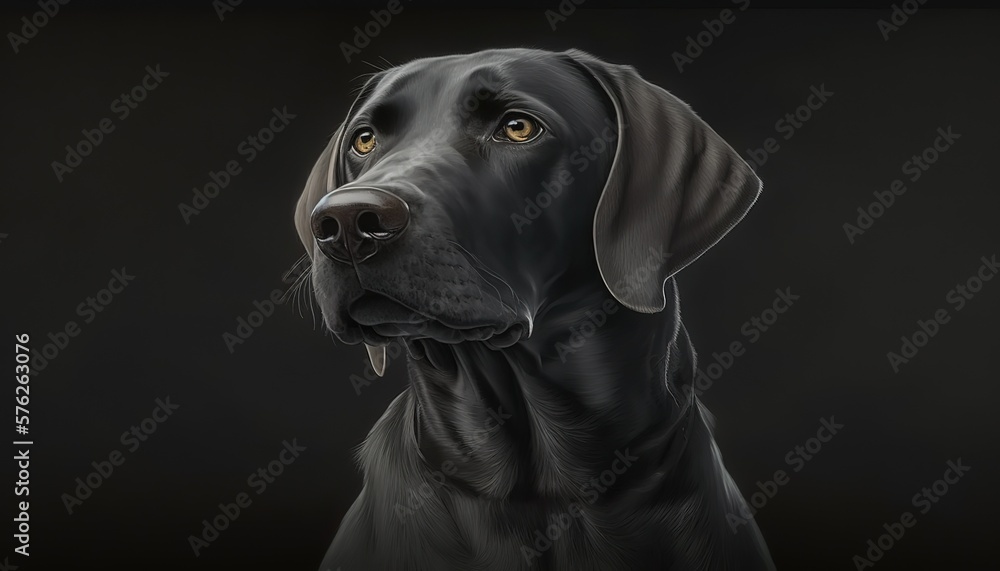 The dog is black.Generative AI The dog is black.Generative AI
