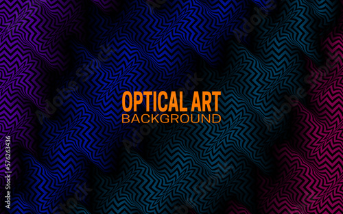 Optical art abstract background for design. Colorful gradient striped pattern.