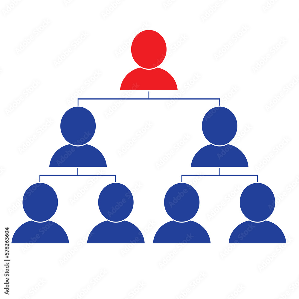Organization chart with people icons. Vector illustration Organization chart with people icons. Vector illustration