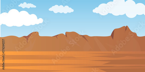 Grand Canyon desert landscape, vector illustration.