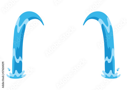 Cartoon tear drops icon. Sorrow cry streams, tear blob. Crying fluid, falling blue water drops. Isolated vector for sorrowful character weeping expression. Wet grief droplets
