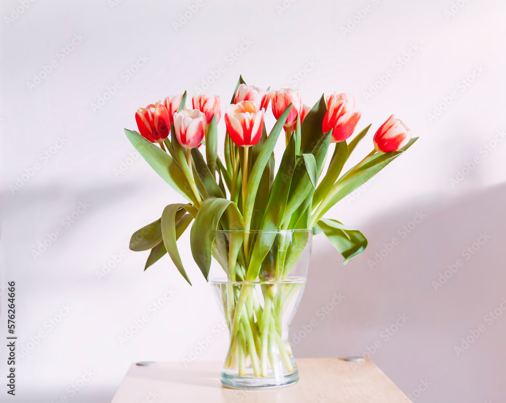 Tulips bouquet. Holiday floral decor. Tulips bouquet. Holiday floral decor.