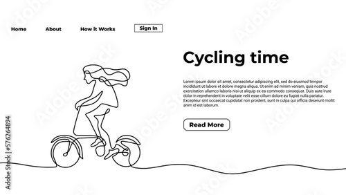 Ride a bike one line drawin...