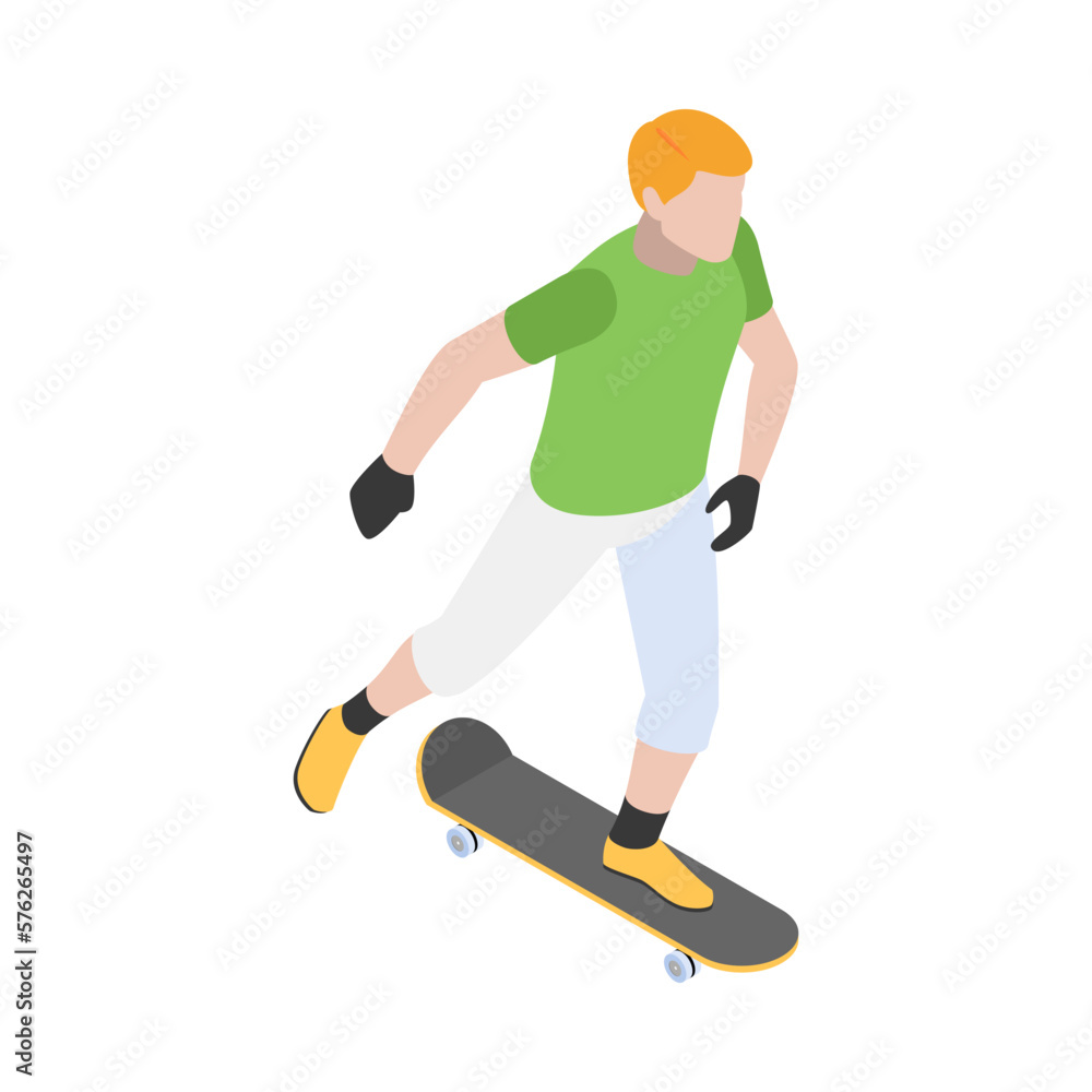 Fototapeta premium Man On Skate Composition