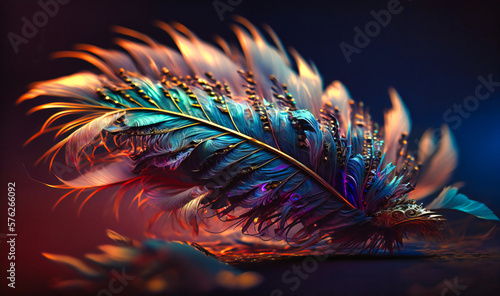 Wallpaper Mural The intricate and delicate texture of a feather, revealing the intricacy and complexity of a bird's plumage Torontodigital.ca