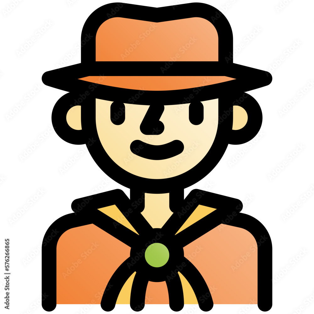 boy scout black outline filled color icon boy scout black outline filled color icon