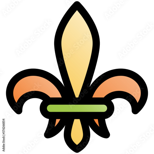 scout symbol black outline filled color icon