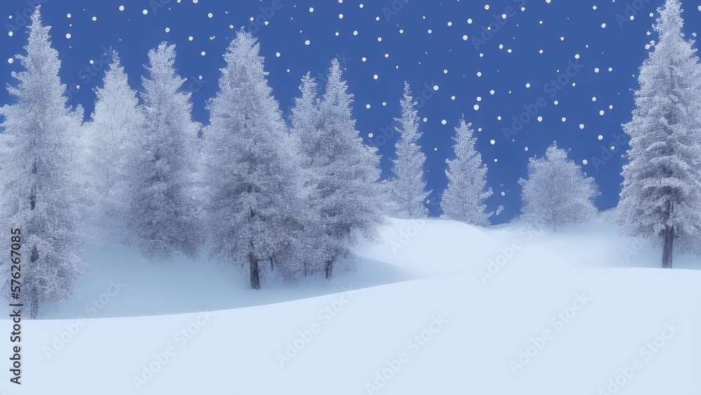 Mountain landscape in winter. Illustration. Generated by AI Mountain landscape in winter. Illustration. Generated by AI