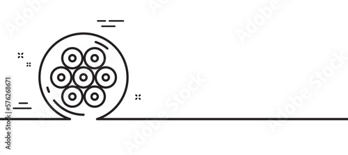 Cable section line icon. Optic fiber sign. Internet network wire symbol. Minimal line illustration background. Cable section line icon pattern banner. White web template concept. Vector