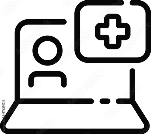 Online Medical Check Up Icon Vector - This icon is typically designed to represent an online medical check-up or consultation. It may feature an image of a stethoscope, a medical cross