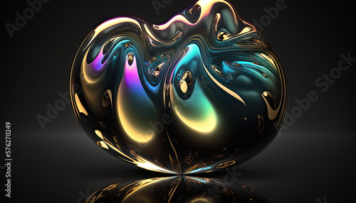 Wallpaper Mural Abstract metallich shape on blank background, Generative AI Torontodigital.ca