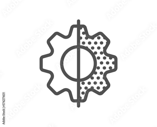 Transform line icon. Digital transformation sign. Data tech symbol. Quality design element. Linear style transform icon. Editable stroke. Vector