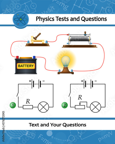 The physical experiment for studying Ohm's laws with simple electrical scheme. Change in current strength. Electric current is proportional to voltage and inversely proportional to resistance.
