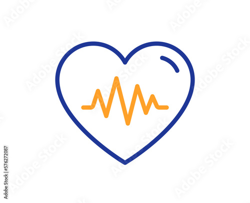 Heartbeat line icon. Heart pulse sign. Medical ekg symbol. Colorful thin line outline concept. Linear style heartbeat icon. Editable stroke. Vector