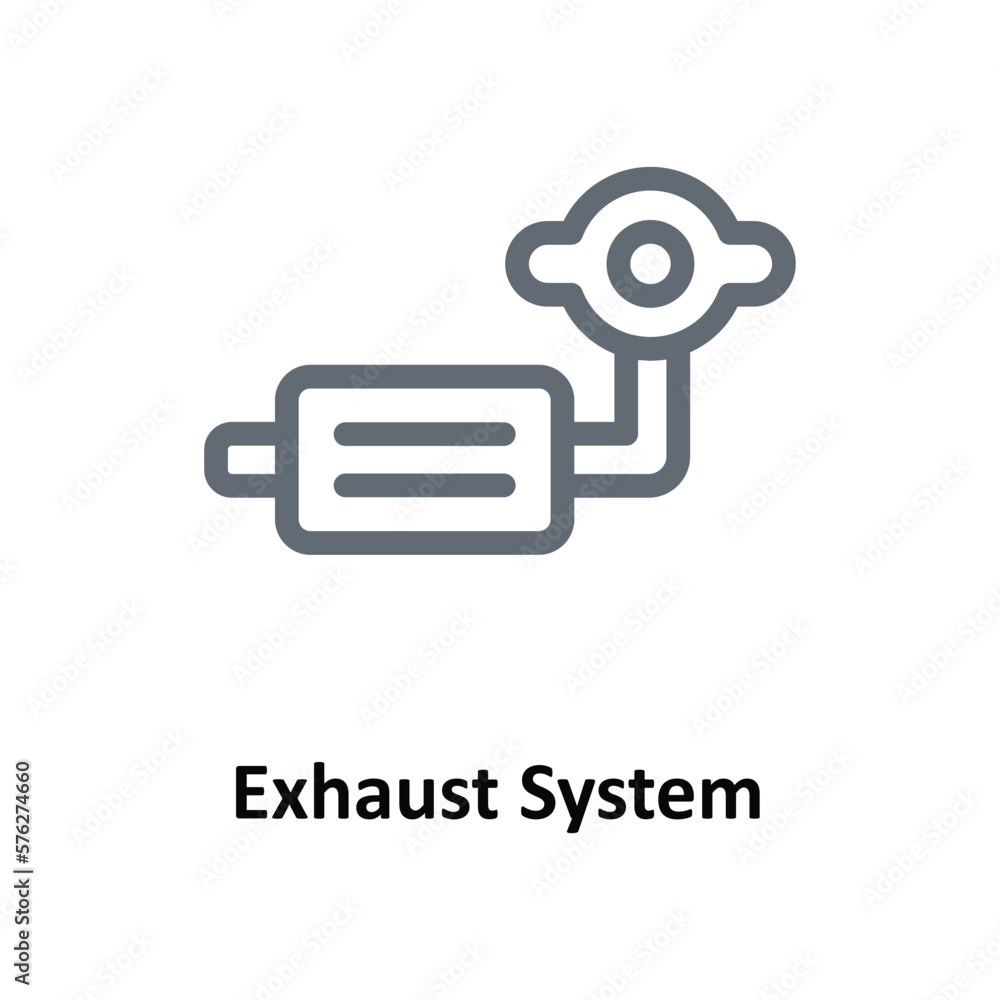 Exhaust System Vector Outline Icons. Simple stock illustration stock Exhaust System Vector Outline Icons. Simple stock illustration stock