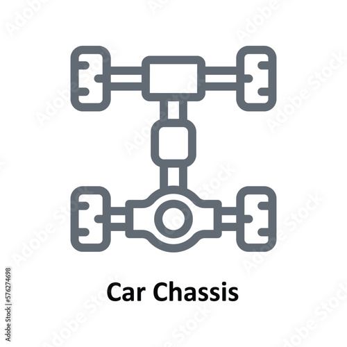 Car Chassis Vector Outline Icons. Simple stock illustration stock