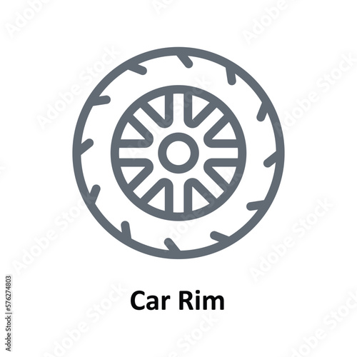 Car Rim Vector Outline Icons. Simple stock illustration stock