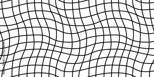 Seamless geometric pattern with woven and distorted checkers