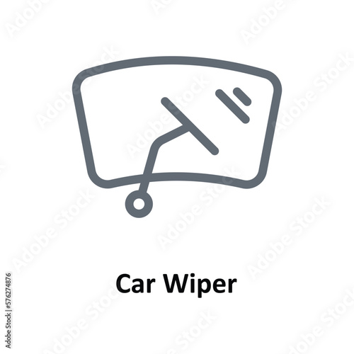 Car Wiper Vector Outline Icons. Simple stock illustration stock