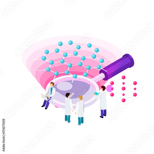 Scientists Nanotechnology Isometric Composition
