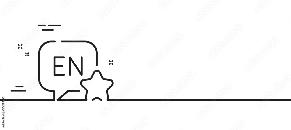 English line icon. Chat bubble sign. Translate message symbol. Minimal line illustration background. English line icon pattern banner. White web template concept. Vector English line icon. Chat bubble sign. Translate message symbol. Minimal line illustration background. English line icon pattern banner. White web template concept. Vector