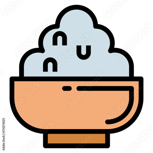 rice filled outline icon style