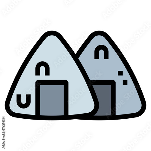 onigiri filled outline icon style