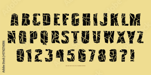 Decorative sans serif font with ragged face