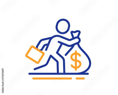 Salary line icon. Business wages sign. Cash money bribe symbol. Colorful thin line outline concept. Linear style salary icon. Editable stroke. Vector