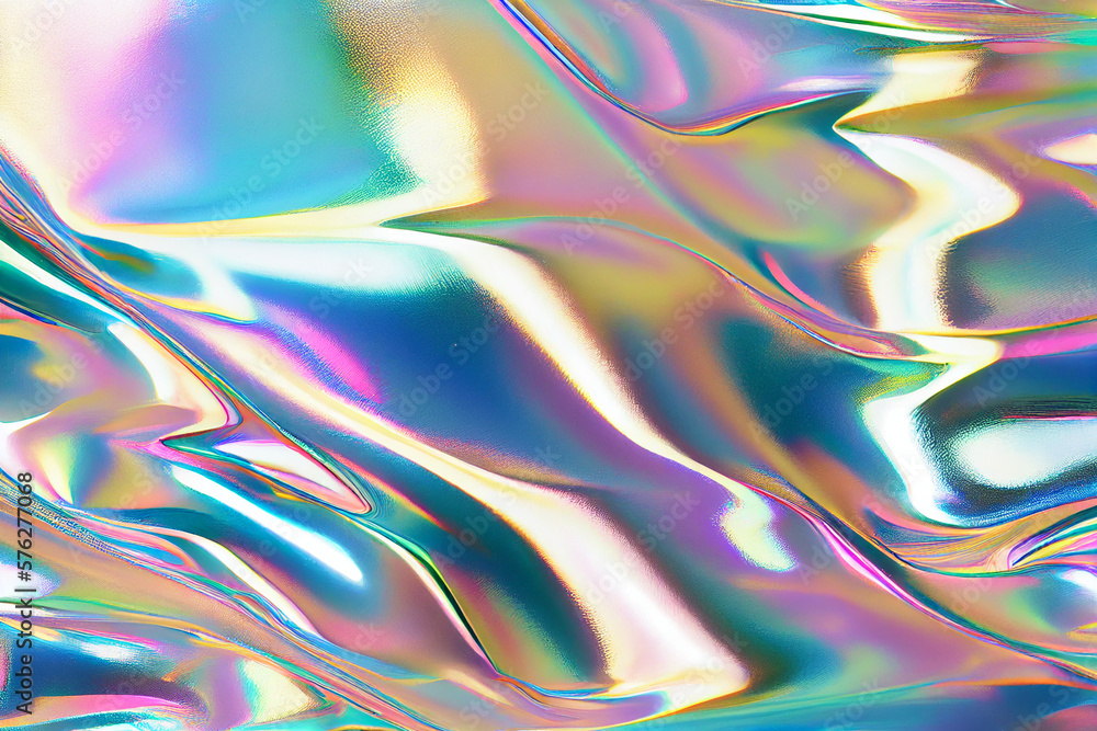 Fototapeta premium Iridescent foil texture background. generative ai.