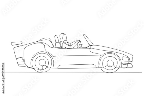 muslim woman riding car concept of manager ready to drive business into victory