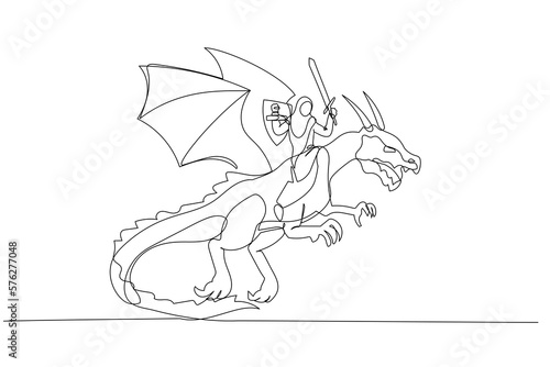 muslim woman riding a dragon concept of overcoming adversity and courage