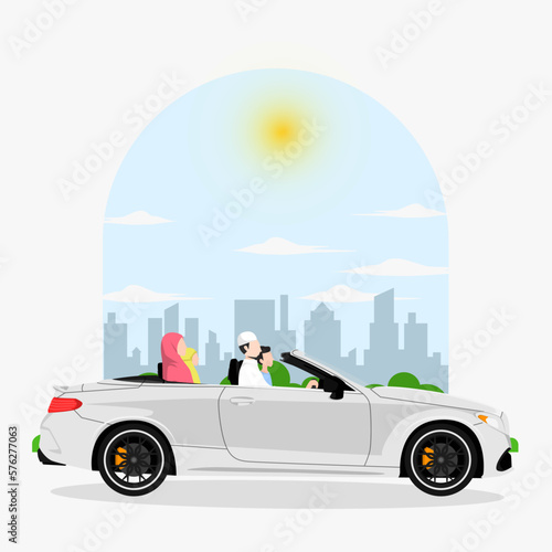 homecoming tradition vector flat illustration