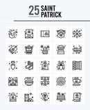 25 Saint Patrick Outline icons Pack vector illustration.