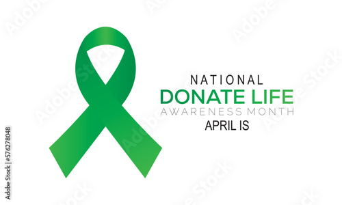 National Donate Life Month observed in April each year.poster, banner, flyer or postcard on a medical theme vector illustration.