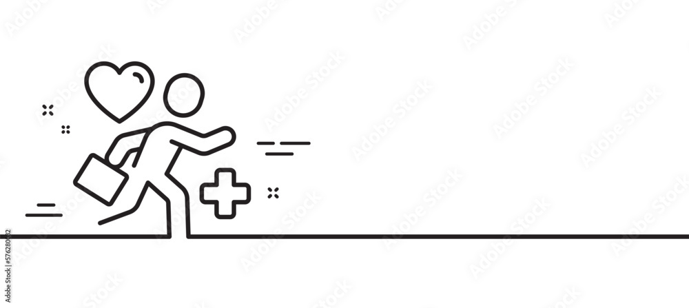 Patient line icon. Medical doctor sign. Emergency support symbol. Minimal line illustration background. Patient line icon pattern banner. White web template concept. Vector Patient line icon. Medical doctor sign. Emergency support symbol. Minimal line illustration background. Patient line icon pattern banner. White web template concept. Vector