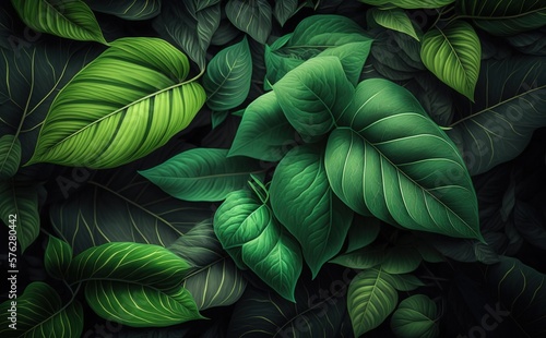 green leaves background  Generative AI