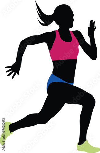 young woman athlete runner running sprint
