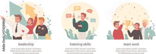Communication Flat Cartoon Compositions