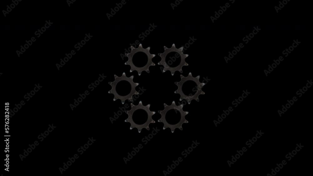 bronze gears are arranged in circle, insulated object for overlapping, 3D image, mechanics and metallurgy alpha channel bronze gears are arranged in circle, insulated object for overlapping, 3D image, mechanics and metallurgy alpha channel