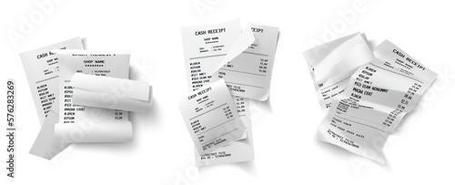 Cash Receipt Piles Set