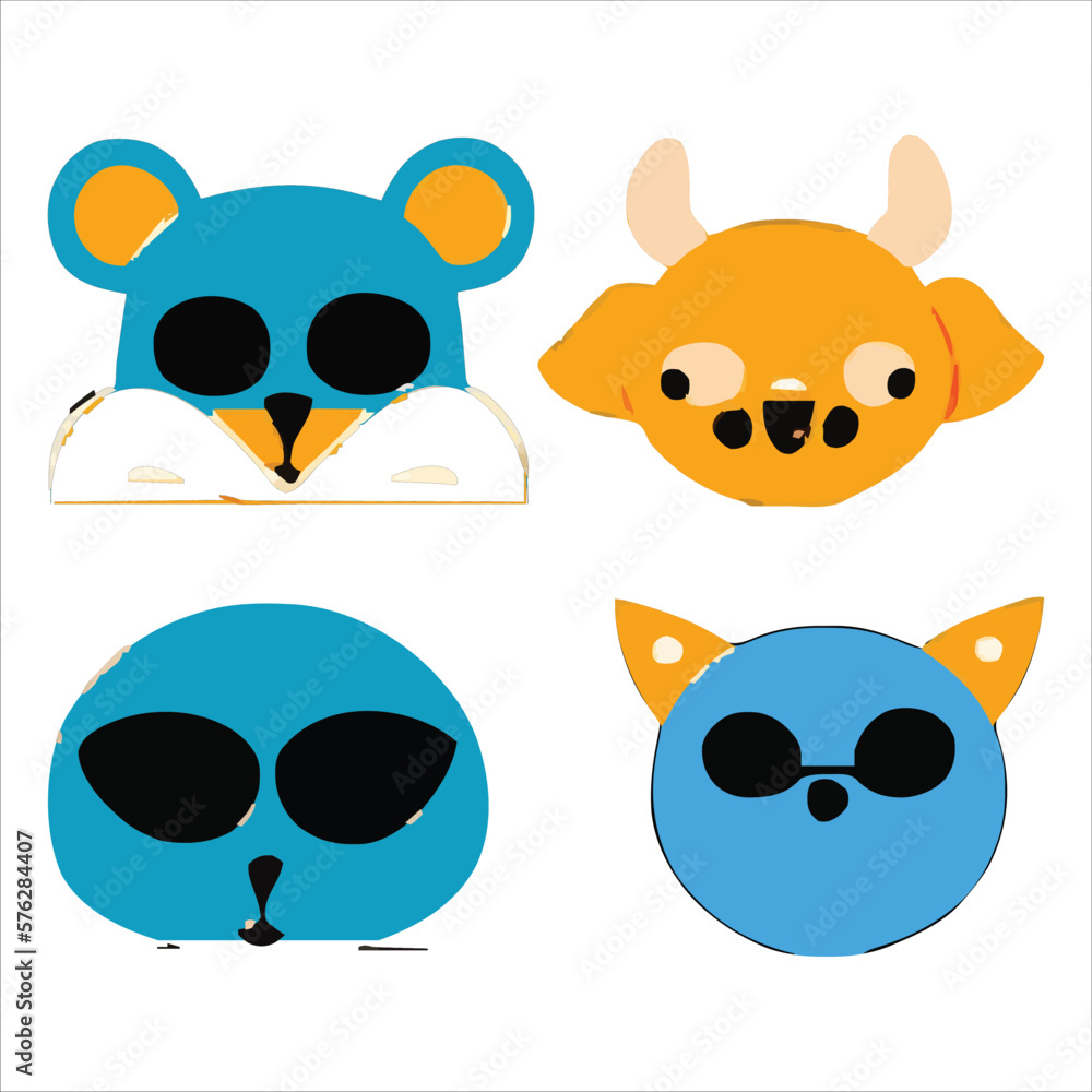 Fototapeta premium Set of beautiful and cute cartoons design vector file