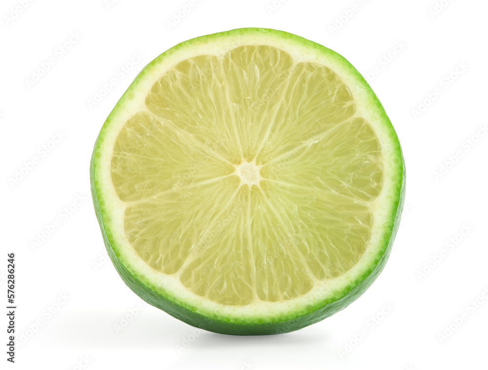 cross section of a lime fruit. Isolated cross section of a lime fruit. Isolated