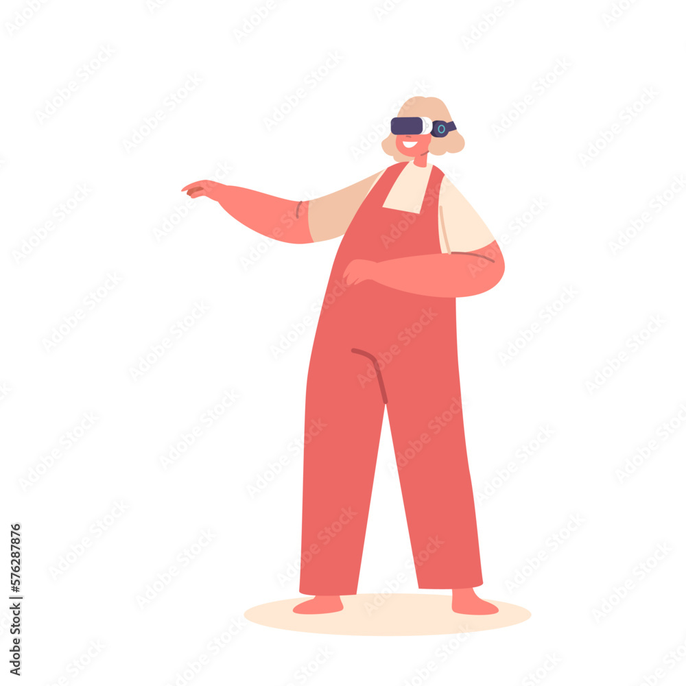 Little Girl Wear Vr Glasses Isolated On White Background, Possibilities Of Cutting-edge Cyberspace Technology Concept Little Girl Wear Vr Glasses Isolated On White Background, Possibilities Of Cutting-edge Cyberspace Technology Concept