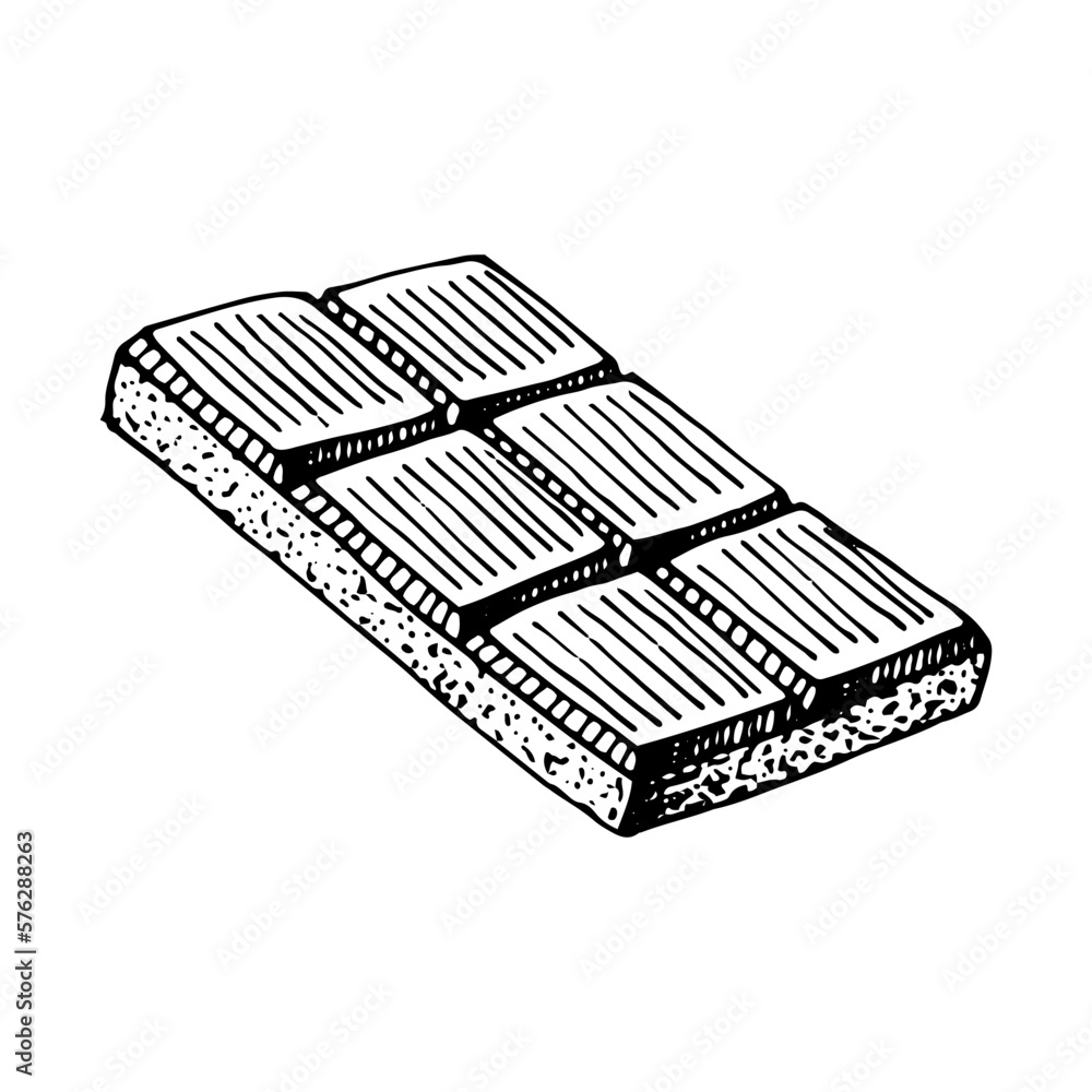 Chocolate bar sketch. Yummy candy. Delicious dessert. Cocoa product. Hand drawn vector doodle illustration. Chocolate bar sketch. Yummy candy. Delicious dessert. Cocoa product. Hand drawn vector doodle illustration.