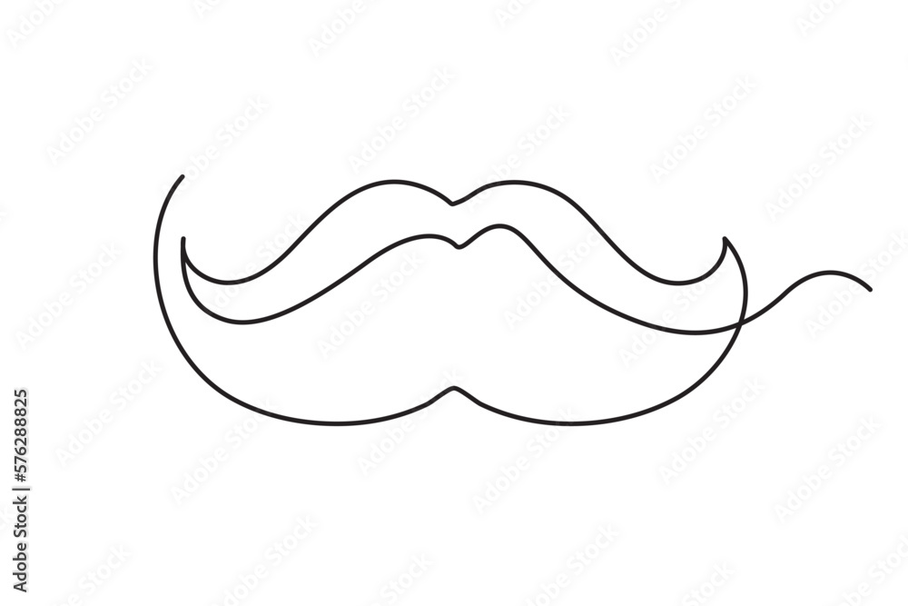 One Line Drawing Mustache, Continuous Line Dad Whiskers, Moustache, Vintage Man Hairstyle One Line Drawing Mustache, Continuous Line Dad Whiskers, Moustache, Vintage Man Hairstyle